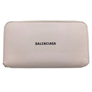 BALENCIAGA Zip Long Wallet Pink Leather Pastel